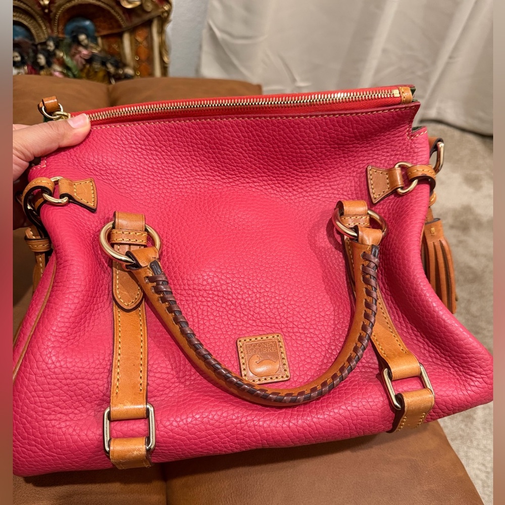 Dooney & Bourke Florentine Satchel Pink and Tan Satchel